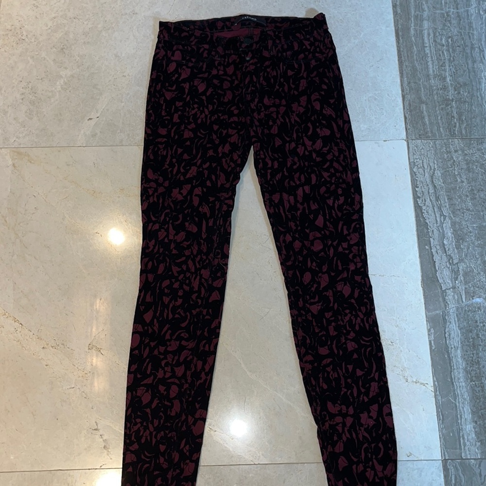 J BRAND MID RISE SUPER SKINNY JEANS, MULBERRY BRO CADE SIZE 27